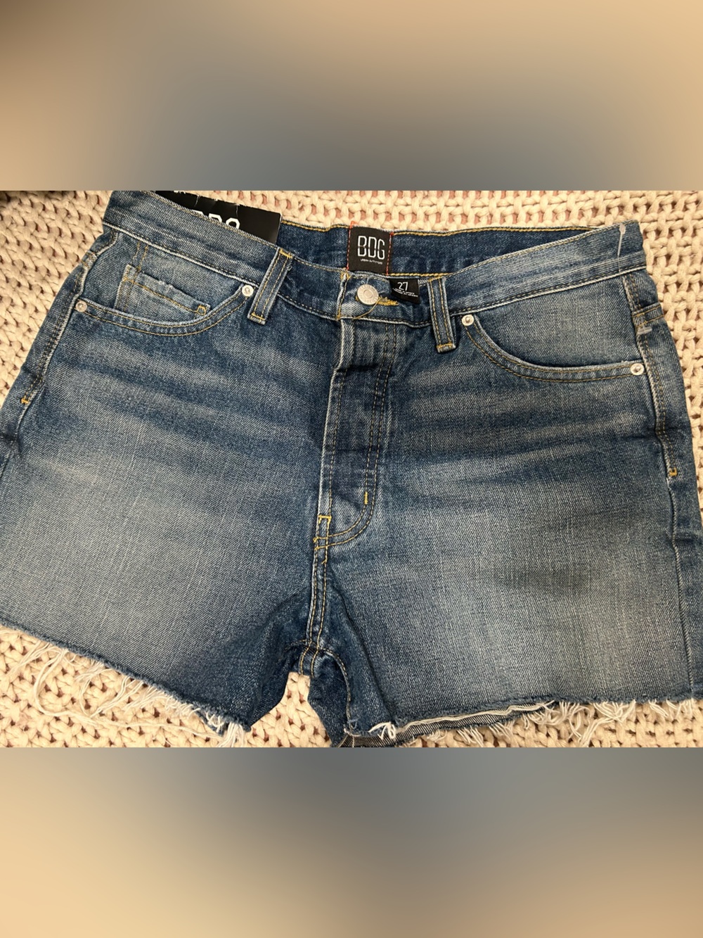 BDG Blue High-Rise Cutoff Denim Shorts